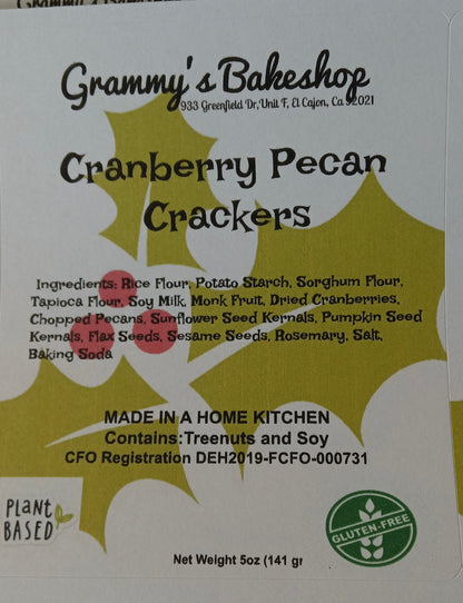 Cranberry Pecan Crackers (gluten free and sugar free)